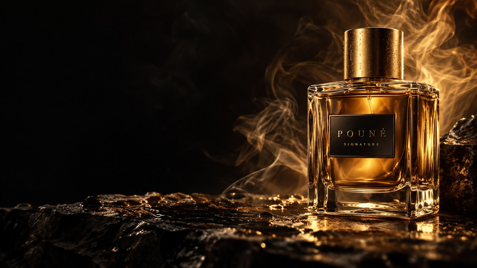 POUNÉ Signature fragrance in golden mist